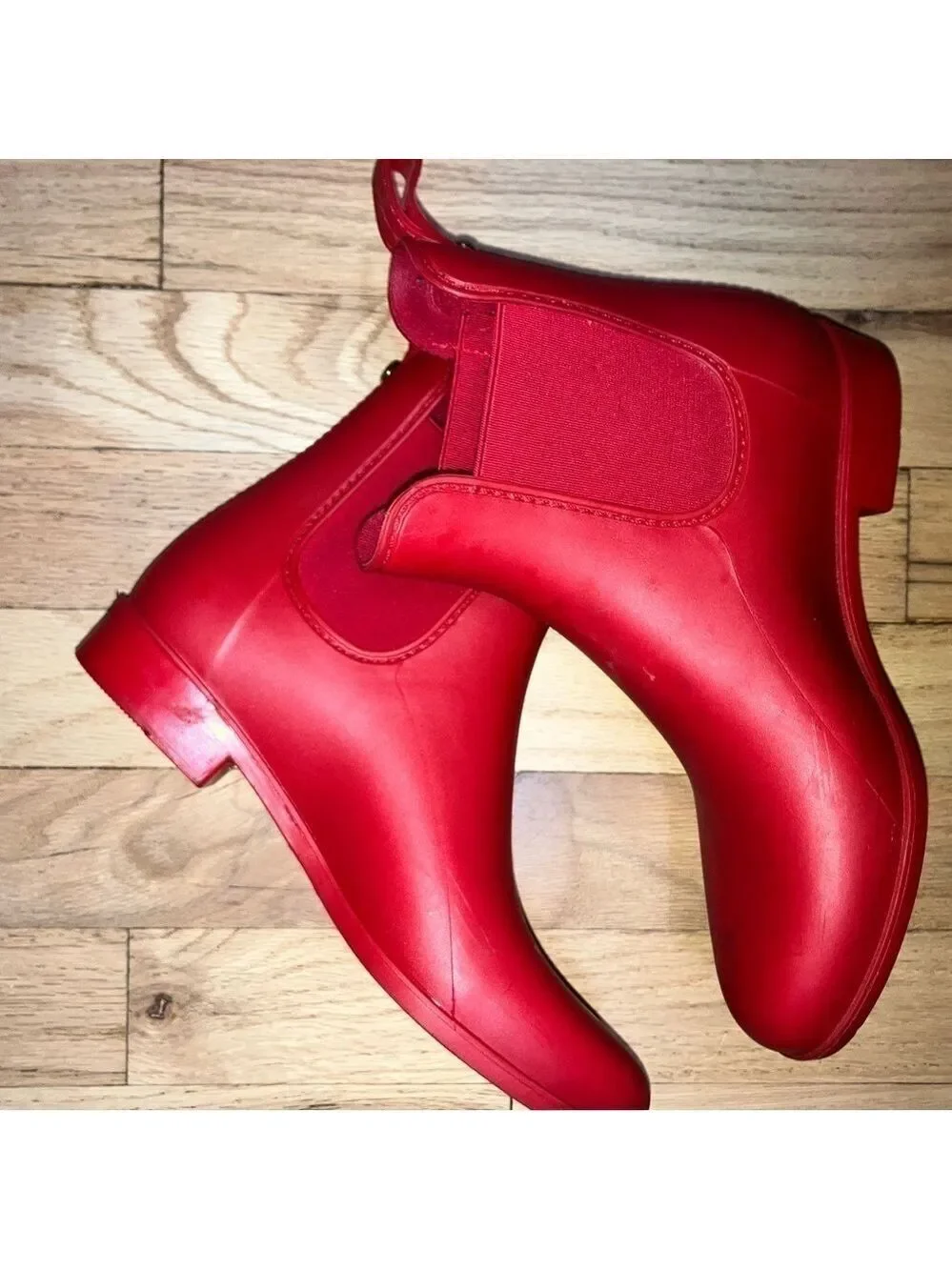 Sam Edelman Big Kids 3.5 Welles Vibrant Red Rain Boots perfect condition!